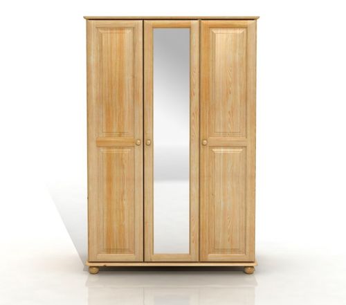 DEESI szafa sosnowa NOVA 3D na kulach + lustro na Arena.pl