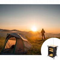 Stół turystyczny Froyak 46 x 60 x 85 cm czarny idealny na biwak