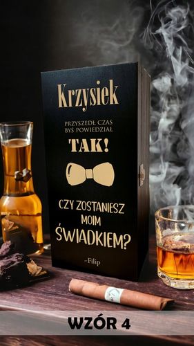 Pudełko na alkohol box PROŚBA O ŚWIADKOWANIE skrzynka prezent dla Świadka na Arena.pl