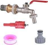 Mosiężny Kurek Spustowy do Zbiornika IBC 1/2 Cala z Filtrem i Taśmą