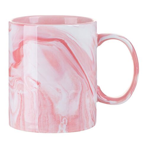 Kubek 330 ml do sublimacji - różowy marmur zdjęcie 1
