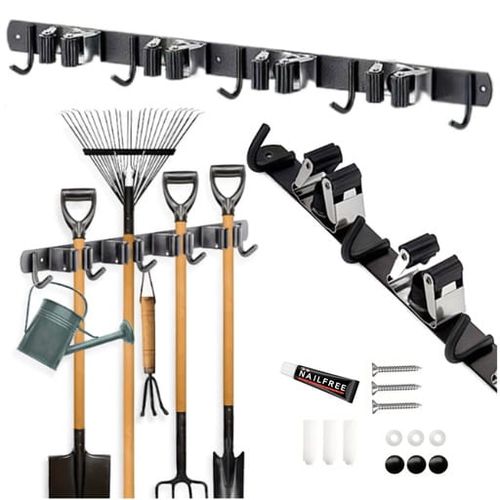 Uchwyt na narzędzia ogrodnicze metalowy do ogrodu garażu organizer na kije na Arena.pl