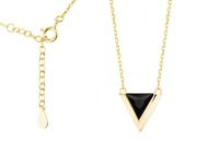 Pozłacany srebrny naszyjnik gwiazd celebrytka trójkąt triangle czarna cyrkonia srebro 925 Z1684N_G