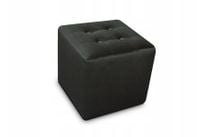 Pufa Pikowana Kostka Tapicerowana salon Siedzisko Guziki