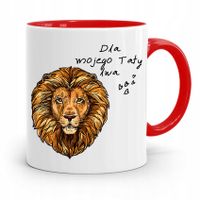 Kubek Czerwony Dla Taty Ojca Dla Mojego Taty Lwa Z Nadrukiem Ze Zdjęciem