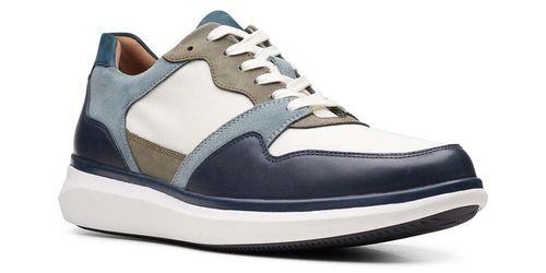 Clarks Półbuty męskie - Un Globe Run Navy Combi - rozmiar 40 - Granatowe na Arena.pl