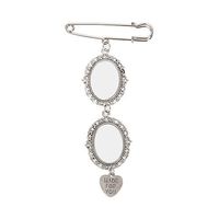 Podwójna owalna broszka - agrafka z zawieszka w kształcie serca do sublimacji