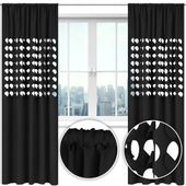 Zasłona nowoczesna GLAMUR dziury 145x250 czarna