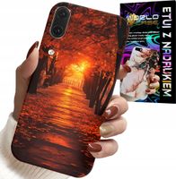 ETUI DO HUAWEI P20 - PARK, JESIEŃ, SPADAJĄCE LIŚCIE, PLECKI