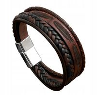 SKÓRZANA BRANSOLETKA MĘSKA PIÓRKO RZEMYKI