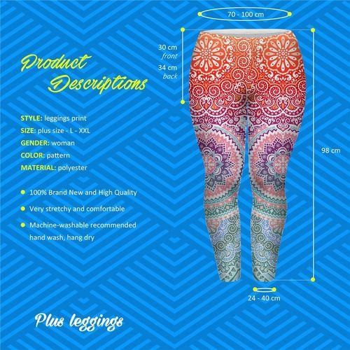 LEGGINSY PLUS SIZE AZTEC ROUND OMBRE na Arena.pl