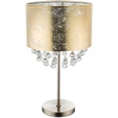 Stojąca LAMPKA nocna AMY 15187T3 Globo abażurowa LAMPA stołowa z kryształkami glamour crystal złota przezroczysta