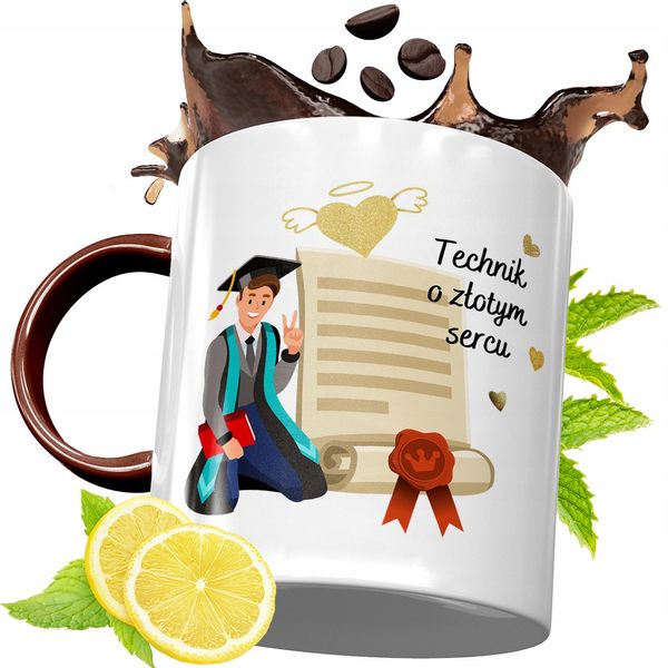 Kubek Bordowy Dla Technika Na Urodziny Prezent Z Nadrukiem Ze Zdjęciem zdjęcie 1