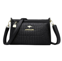 Czarna torebka skórzana na ramię kuferek elegancka pikowana