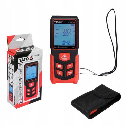 Dalmierz LASEROWY cyfrowy MIERNIK ODLEGŁOŚCI 100m pomiar kubatury YATO na Arena.pl