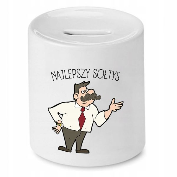 Skarbonka Prezent Dla Sołtysa Najlepszy Sołtys Z Nadrukiem Ze Zdjęciem zdjęcie 1
