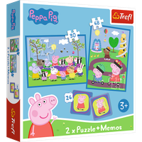 Puzzle + MEMOS - 2w1 (30,48) - Radosne chwile z Świnką Peppą - Trefl 93331