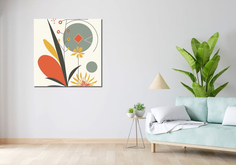 Obraz 90x90cm Geometryczny Ogród zdjęcie 2