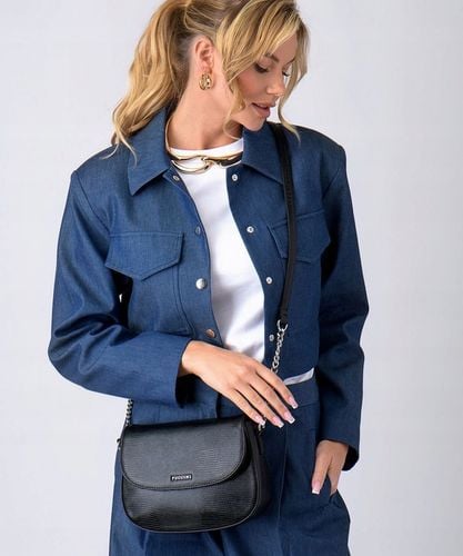 Torebka Damska Crossbody Listonoszka PUCCINI Z Łańcuszkiem Czarna BML057M-1 na Arena.pl