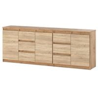 Komoda Pojemna Do Salonu Nowoczesna 6 Szuflad 200cm Dąb Wotan Sonoma