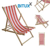 18255 Leżak plażowy ogrodowy składany w biało-czerwone paski solidny