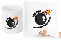 Dla Marketingowca Zestaw Poduszka + Skarbonka Z Nadrukiem Ze Zdjęciem