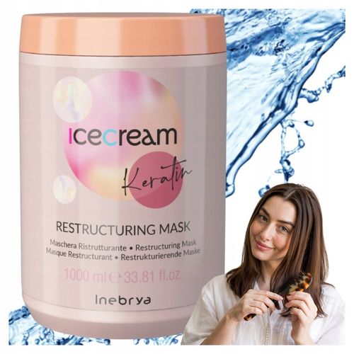 Maska do Włosów Łamliwych Zniszczonych Rekonstruująca Inebrya Keratin 1L na Arena.pl