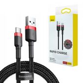 Baseus kabel Cafule USB - USB-C 2A 2m czerwony oplot