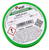 Cyna CYNEL BEZOŁOWIOWA Sn99,3 100g 1mm 0,1kg POLSKA