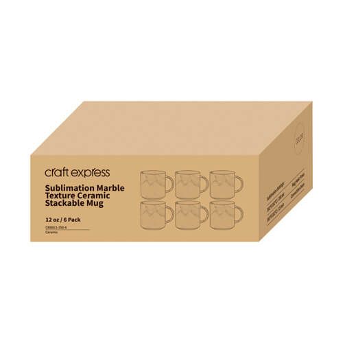 Zestaw 6 kubków 350 ml do sublimacji - różowy marmur na Arena.pl