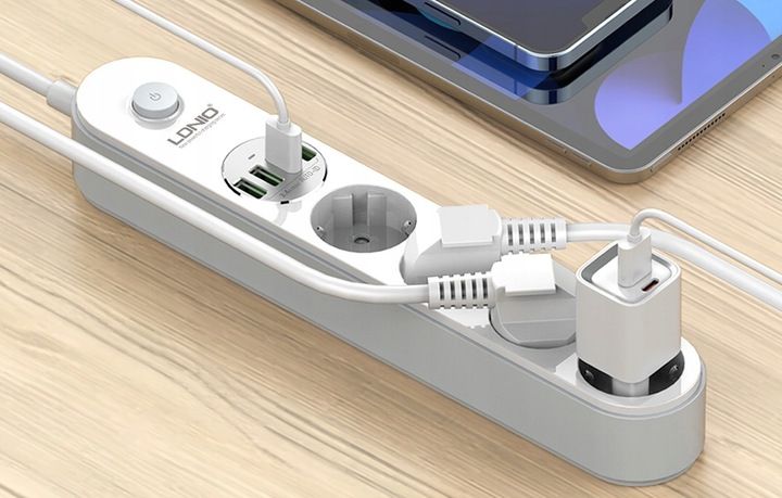 LDNIO LISTWA ZASILAJĄCA PRZEDŁUŻACZ 4 GNIAZDAMI AC 4 PORTY USB Z KABLEM 2M zdjęcie 7