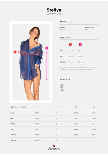 bielizna-stellya babydoll niebieska xl/xxl na Arena.pl