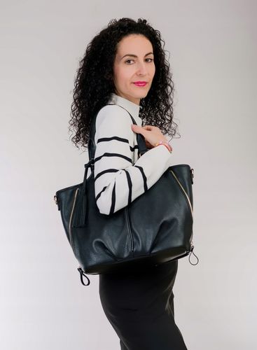 Torebka Damska KLASYCZNA SHOPPER MONNARI NA RAMIĘ Aktówka Czarna Premium na Arena.pl