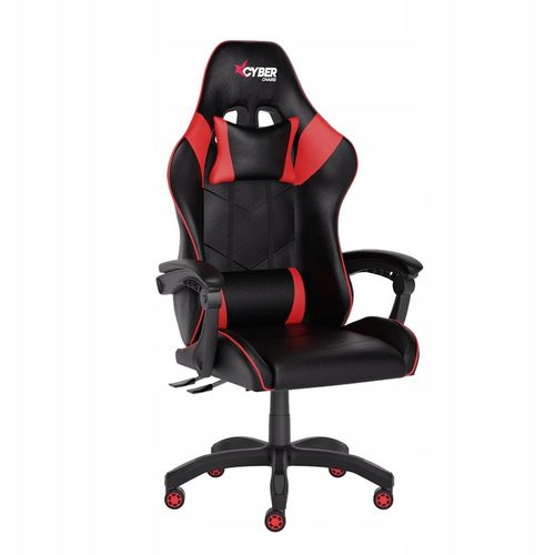 FOTEL GAMINGOWY CYBER CHAIRS X-LOGIC RED - BIUROWY na Arena.pl