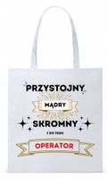 Torba Biała Eco Shopper Dla Operatora Prezent Z Nadrukiem Ze Zdjęciem