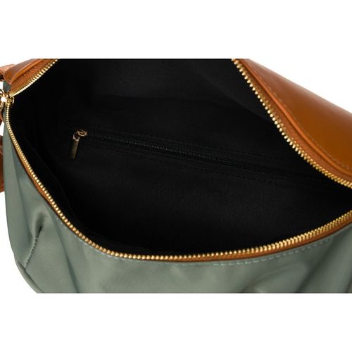 nerka damska z nylonu i skóry ekologicznej w zielono-brązowym kolorze na Arena.pl