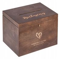 PUDEŁKO SKRZYNKA na KOPERTY BRĄZ wesele ŻYCZENIA