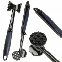 TŁUCZEK METALOWY UBIJAK DWUSTRONNY ZĄBKI MŁOTEK DO ROZBIJANIA MIĘSA 23cm