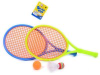 zestaw rakietek z piłeczką i lotką; 48x22x5cm, siatka