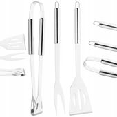 ZESTAW DO GRILLA 3w1 ŁOPATKA SZCZYPCE WIDELEC AKCESORIA BBQ