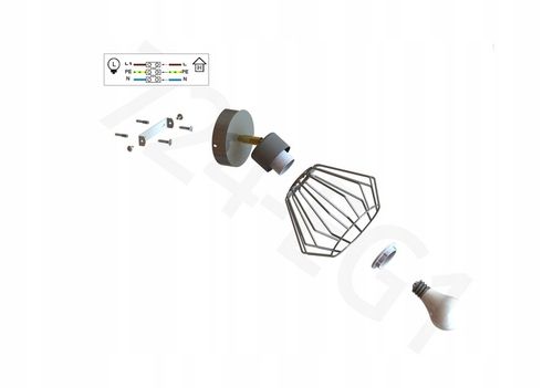 Lampa Ścienna Kinkiet Loft Druciany Ruchomy LED na Arena.pl