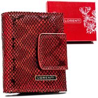 mały, skórzany portfel damski na zatrzask i bigiel - lorenti