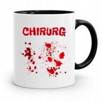 Kubek Czarny Dla Doktora Lekarza Medyka Chirurg Z Nadrukiem Ze Zdjęciem