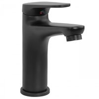 Bateria umywalkowa stojąca łazienkowa czarna mat loft - Yoka