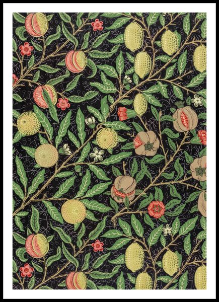 Plakat 70x100cm Fruit Pattern, William Morris Vintage do Salonu zdjęcie 3