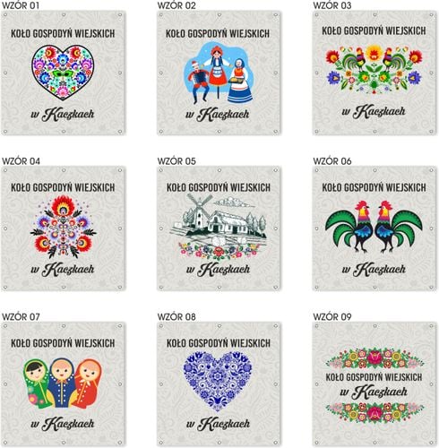 Baner Szyld z oczkami Logo Koło Gospodyń Wiejskich KGW Projekt GRATIS na Arena.pl