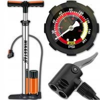 Pompka Rowerowa Podłogowa Stacjonarna samochodowa Manometr 11 BAR 160 PSI