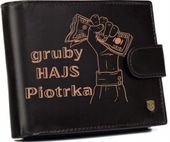 Portfel męski skórzany GRAWER prezent urodzinowy twój tekst + imię