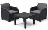 ZESTAW OGRODOWY RATTAN ROSALIE GRAFIT BALKON TARAS