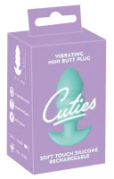 cuties mini zielony plug wibracyjny - 7 trybow, silikonowy, 8,3 cm